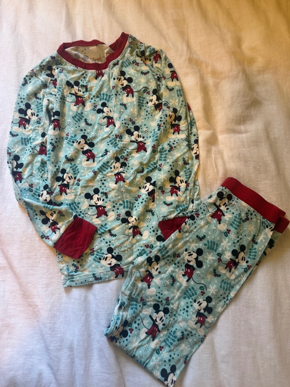 Little Sleepies Mickey Holiday Pajamas - size 7/8